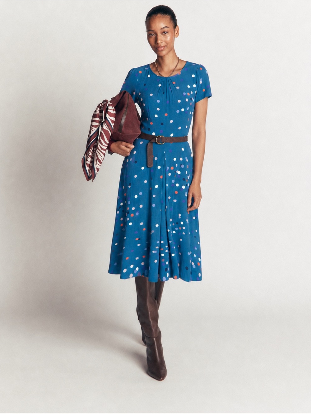 Boden | Blue Polka Dot Calissa Midi Dress ~ US 4R